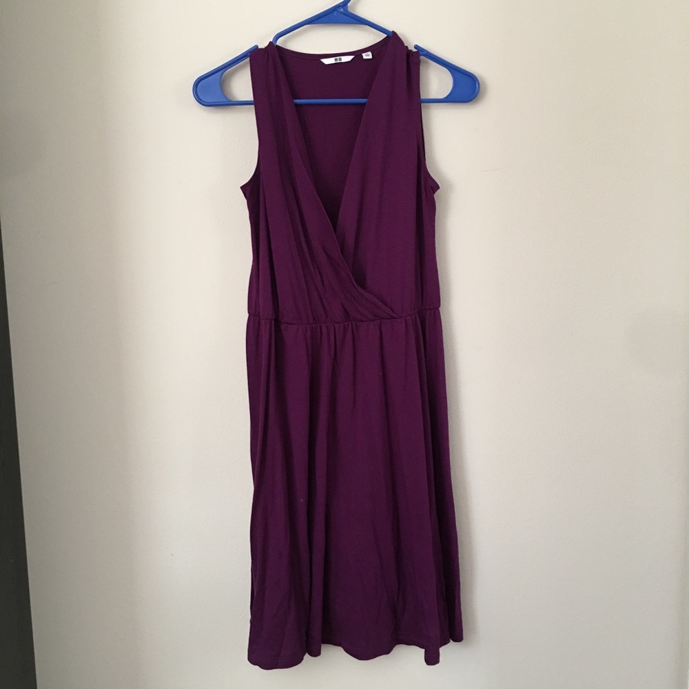 Uniqlo sleeveless faux wrap dress